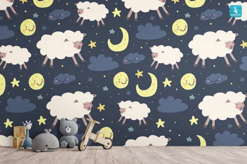 Counting the Sheep Mural Wallpaper (SM-Kids-010)