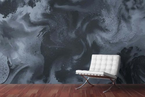 Liquid Black Marble Wallpaper (SM-Marble-010)