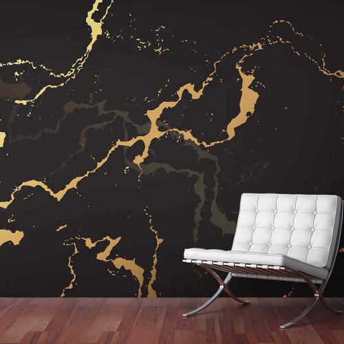 Gold and Dark Marble Wallpaper (SM-Marble-015)