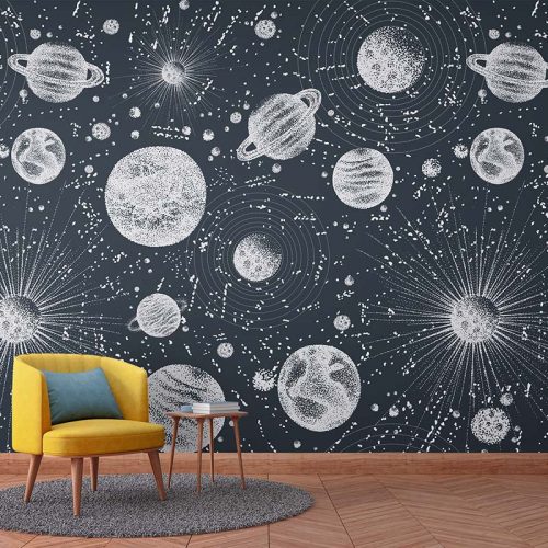 The Solar System in a Canvas Galaxy Wallpaper (SM-Galaxy-019)