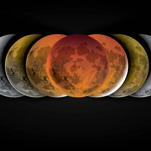 Changing Shades Moon Galaxy Wallpaper