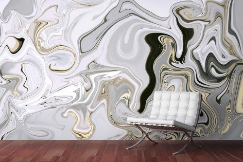 Grey Gold Glory Marble Wallpaper (SM-Marble-072)