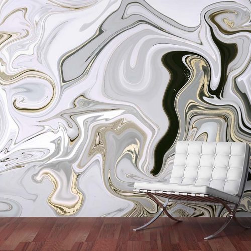 Grey Gold Glory Marble Wallpaper (SM-Marble-072)