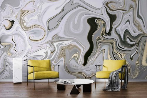 Grey Gold Glory Marble Wallpaper (SM-Marble-072)