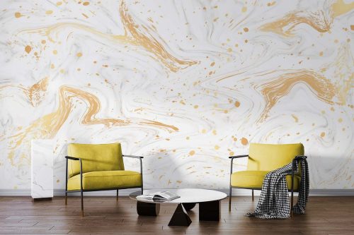 Gold Gravel Marble Wallpaper (SM-Marble-074)