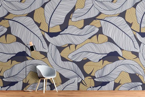 Modern Banana Leaves Wallpaper (SM-Floral-003)