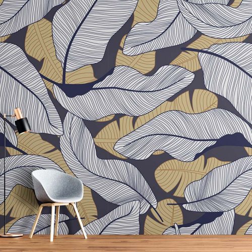 Modern Banana Leaves Wallpaper (SM-Floral-003)