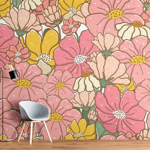 Cheerful Art Floral Wallpaper (SM-Floral-016)