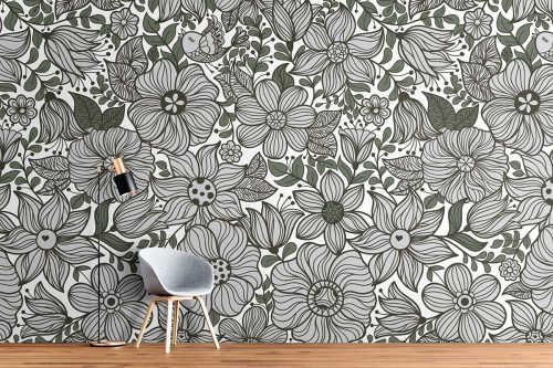 Drawing Art Floral Wallpaper (SM-Floral-017)