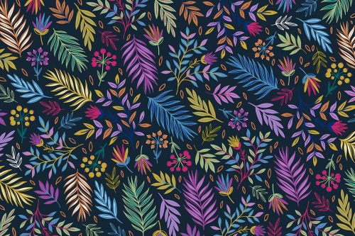 Colourful Neon Floral Wallpaper (SM-Floral-019)