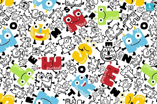 Alphabet Fun Kids Mural Wallpaper (SM-Kids-173)