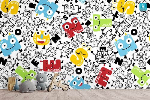 Alphabet Fun Kids Mural Wallpaper (SM-Kids-173)