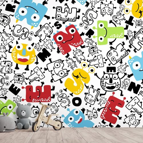 Alphabet Fun Kids Mural Wallpaper (SM-Kids-173)