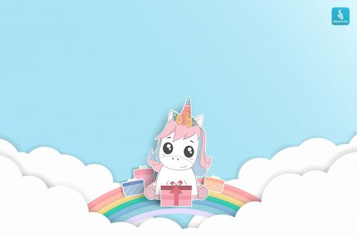 Cute Unicorn Rainbow Wallpaper (SM-Kids-238)