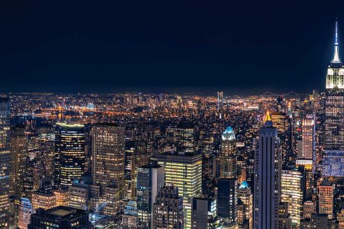 New York City Night View Mural Wallpaper (SMP-City-012)