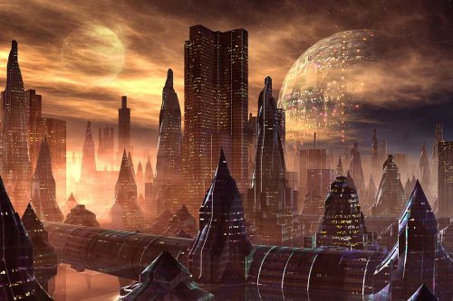 Futuristic Alien City Wallpaper (SMP-City-016)