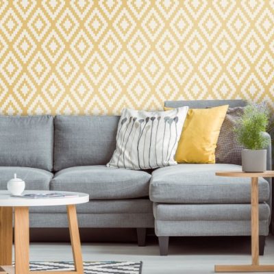 wallpaper and sofa